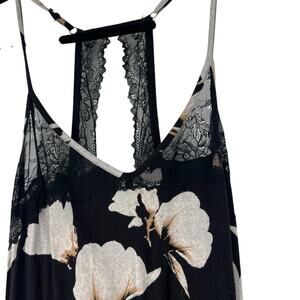 Soma L Cool Nights Lace-Trim Chemise Pajama Dress Nightgown Lounge Dress